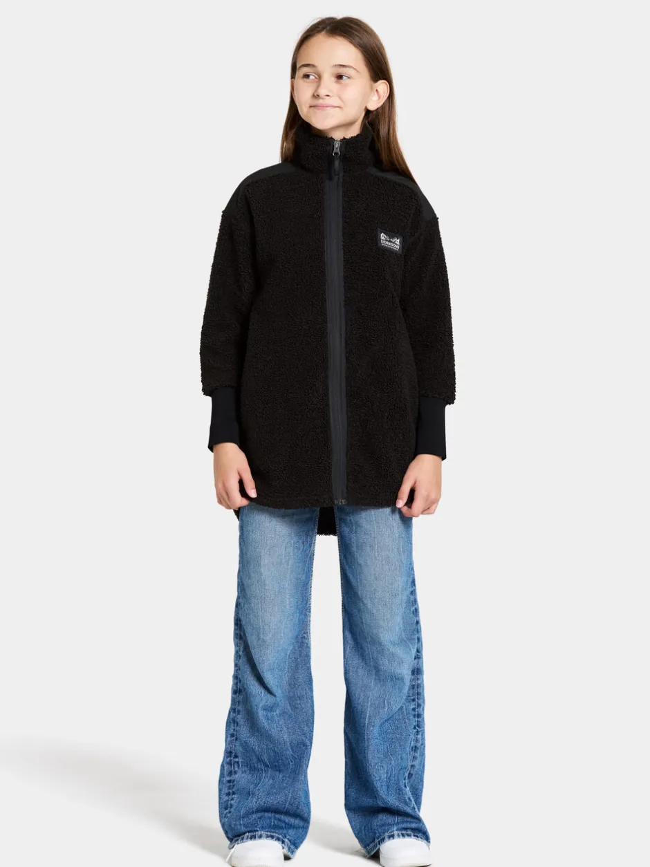 Didriksons Ampere Kids' Full-Zip Long- Fleecepaidat & Välikerrokset|Puserot & T-Paidat