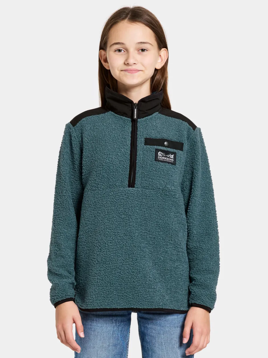 Didriksons Exa Kids' Half Zip- Fleecepaidat & Välikerrokset|Fleecetakit & Fleecepaidat