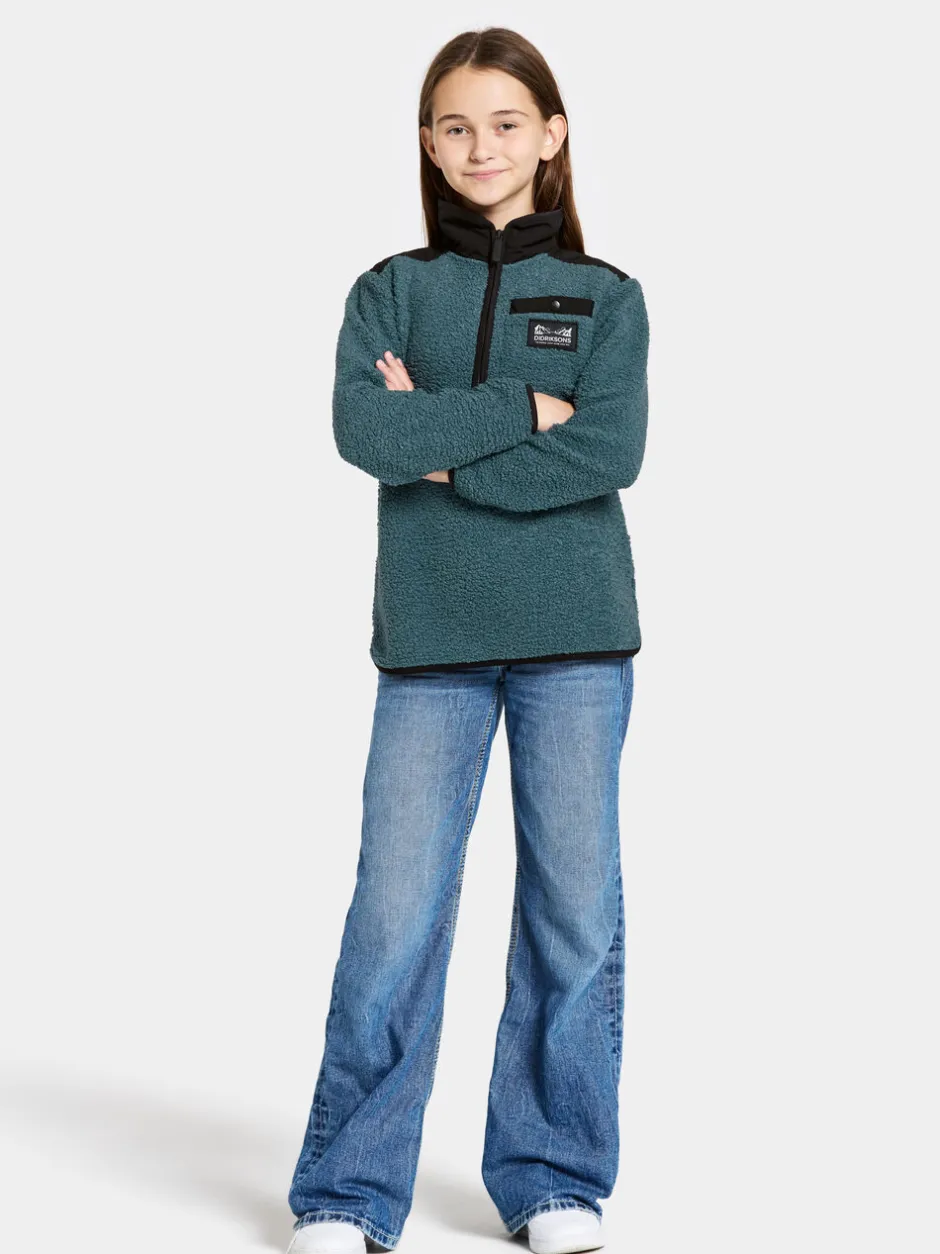 Didriksons Exa Kids' Half Zip- Fleecepaidat & Välikerrokset|Fleecetakit & Fleecepaidat