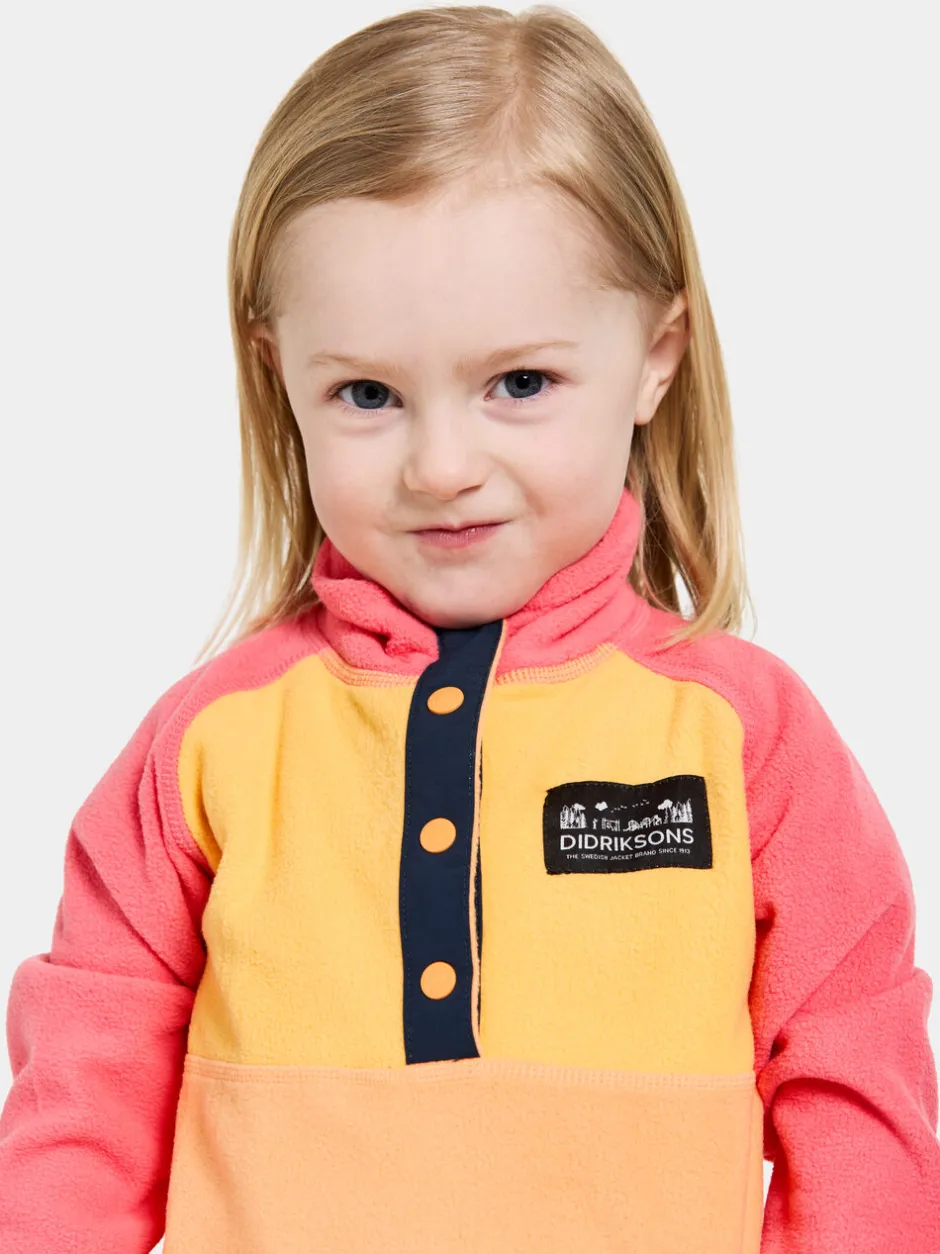 Didriksons Monte Kids' Half Button- Fleecepaidat & Välikerrokset|Fleecetakit & Fleecepaidat