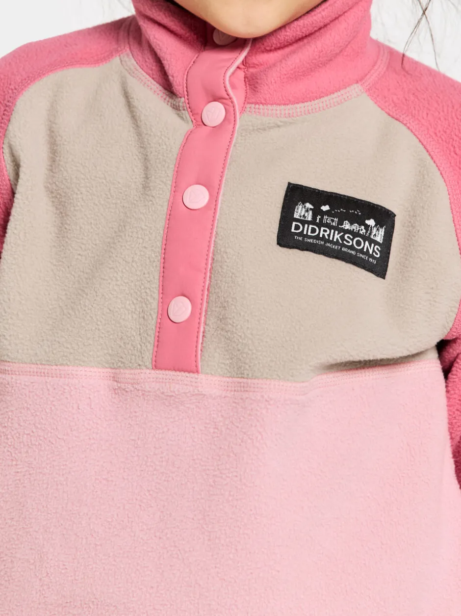 Didriksons Monte Kids' Half Button- Fleecepaidat & Välikerrokset|Fleecetakit & Fleecepaidat