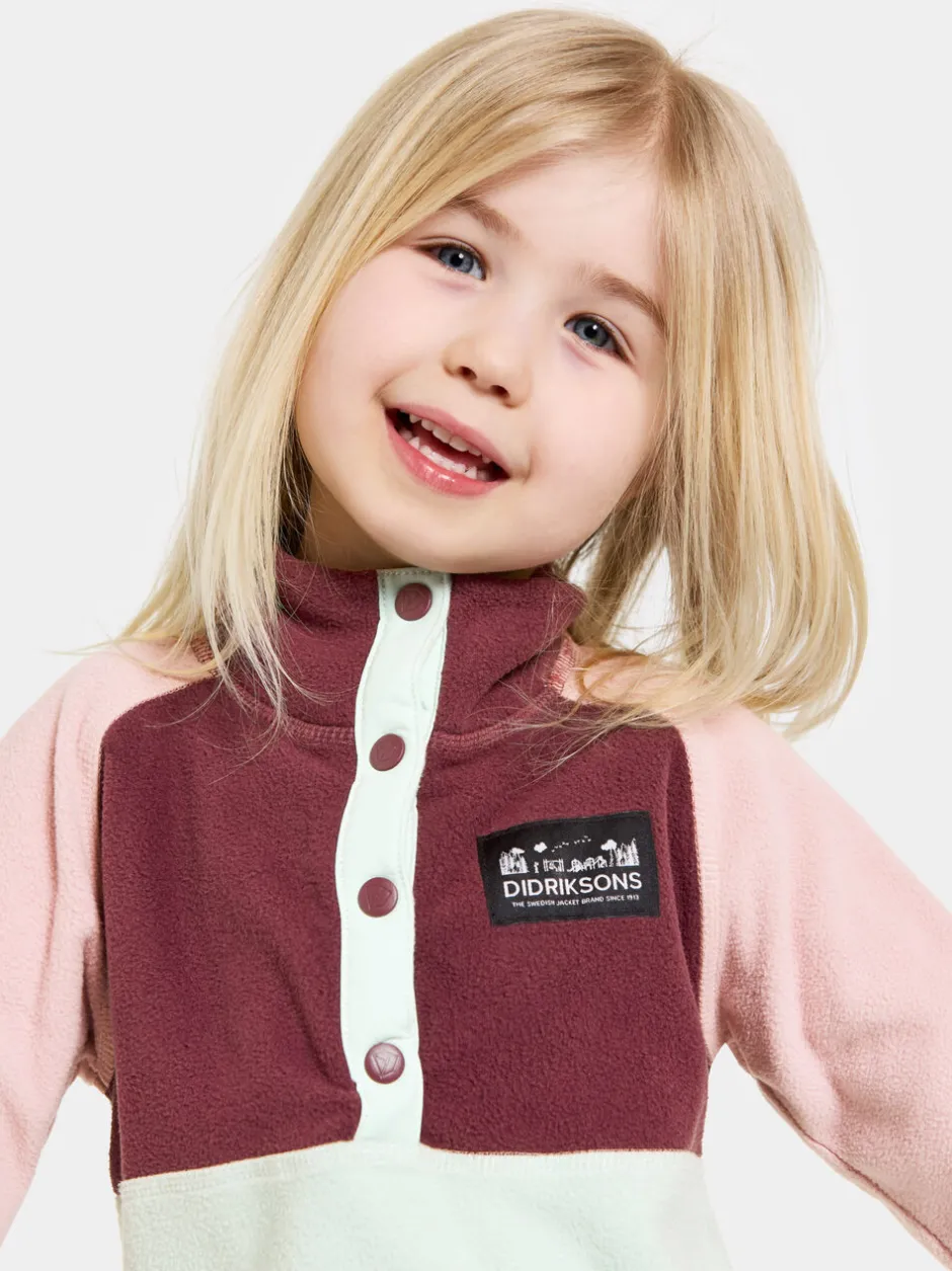 Didriksons Monte Kids' Half Button- Fleecepaidat & Välikerrokset|Fleecetakit & Fleecepaidat