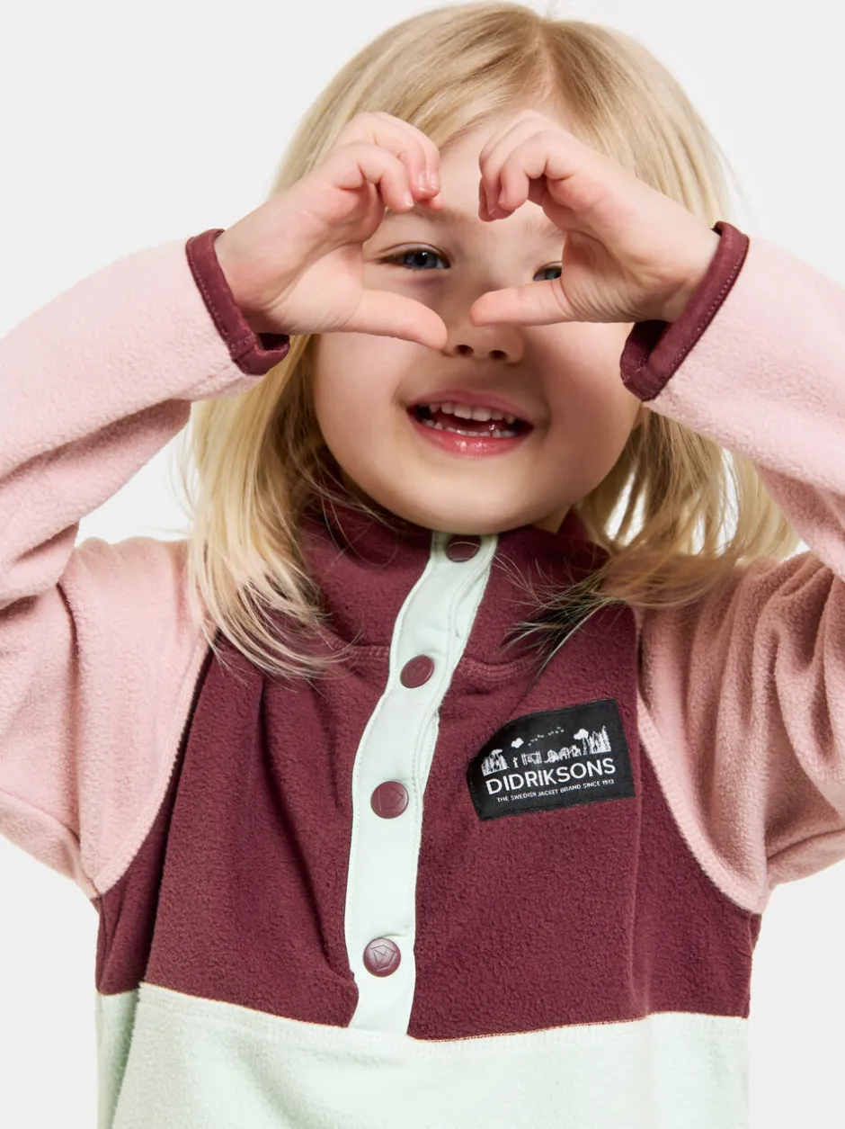 Didriksons Monte Kids' Half Button- Fleecepaidat & Välikerrokset|Fleecetakit & Fleecepaidat