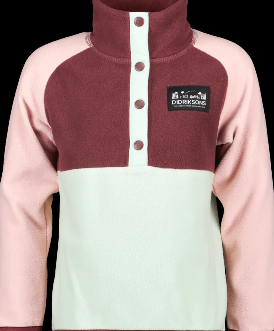Didriksons Monte Kids' Half Button- Fleecepaidat & Välikerrokset|Fleecetakit & Fleecepaidat