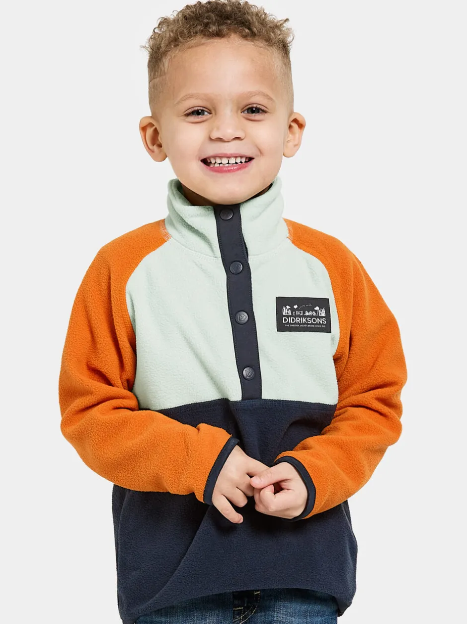 Didriksons Monte Kids' Half Button- Fleecepaidat & Välikerrokset|Fleecetakit & Fleecepaidat
