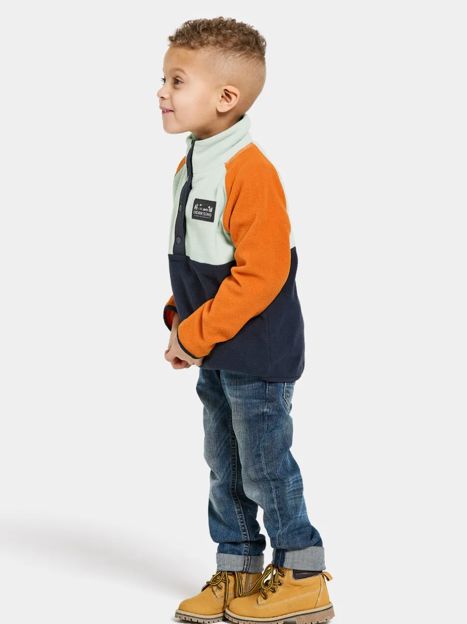 Didriksons Monte Kids' Half Button- Fleecepaidat & Välikerrokset|Fleecetakit & Fleecepaidat