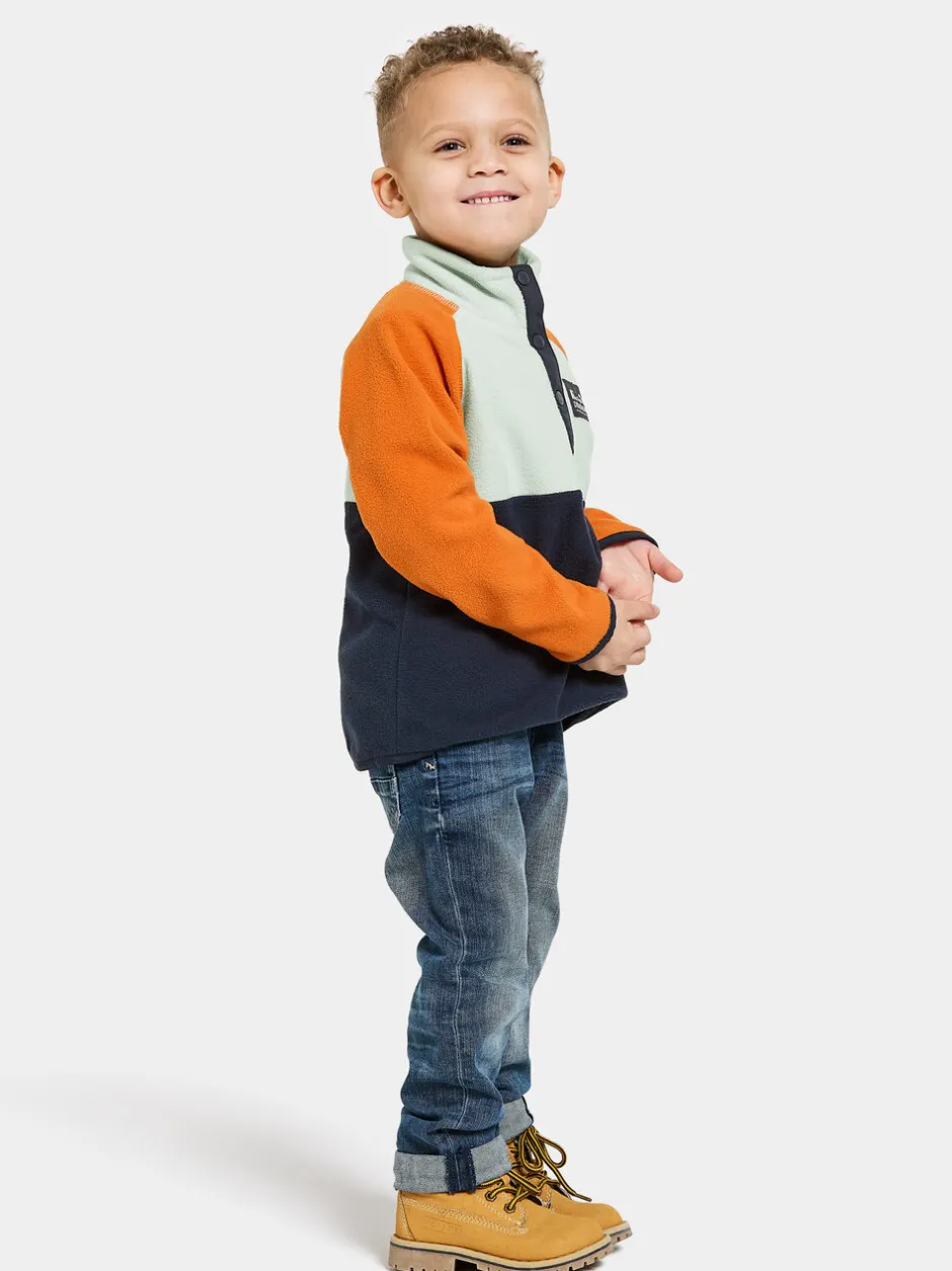 Didriksons Monte Kids' Half Button- Fleecepaidat & Välikerrokset|Fleecetakit & Fleecepaidat