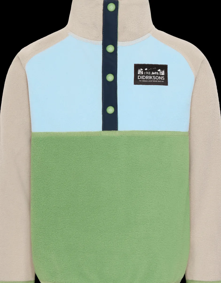 Didriksons Monte Kids' Half Button- Fleecepaidat & Välikerrokset|Fleecetakit & Fleecepaidat