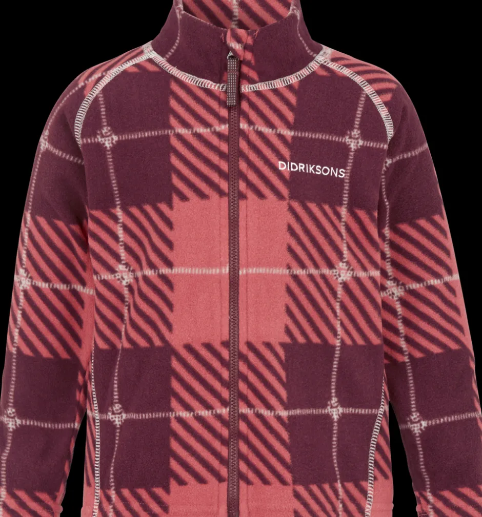 Didriksons Monte Printed Kids' Full-Zip Termos- Fleecepaidat & Välikerrokset|Puserot & T-Paidat