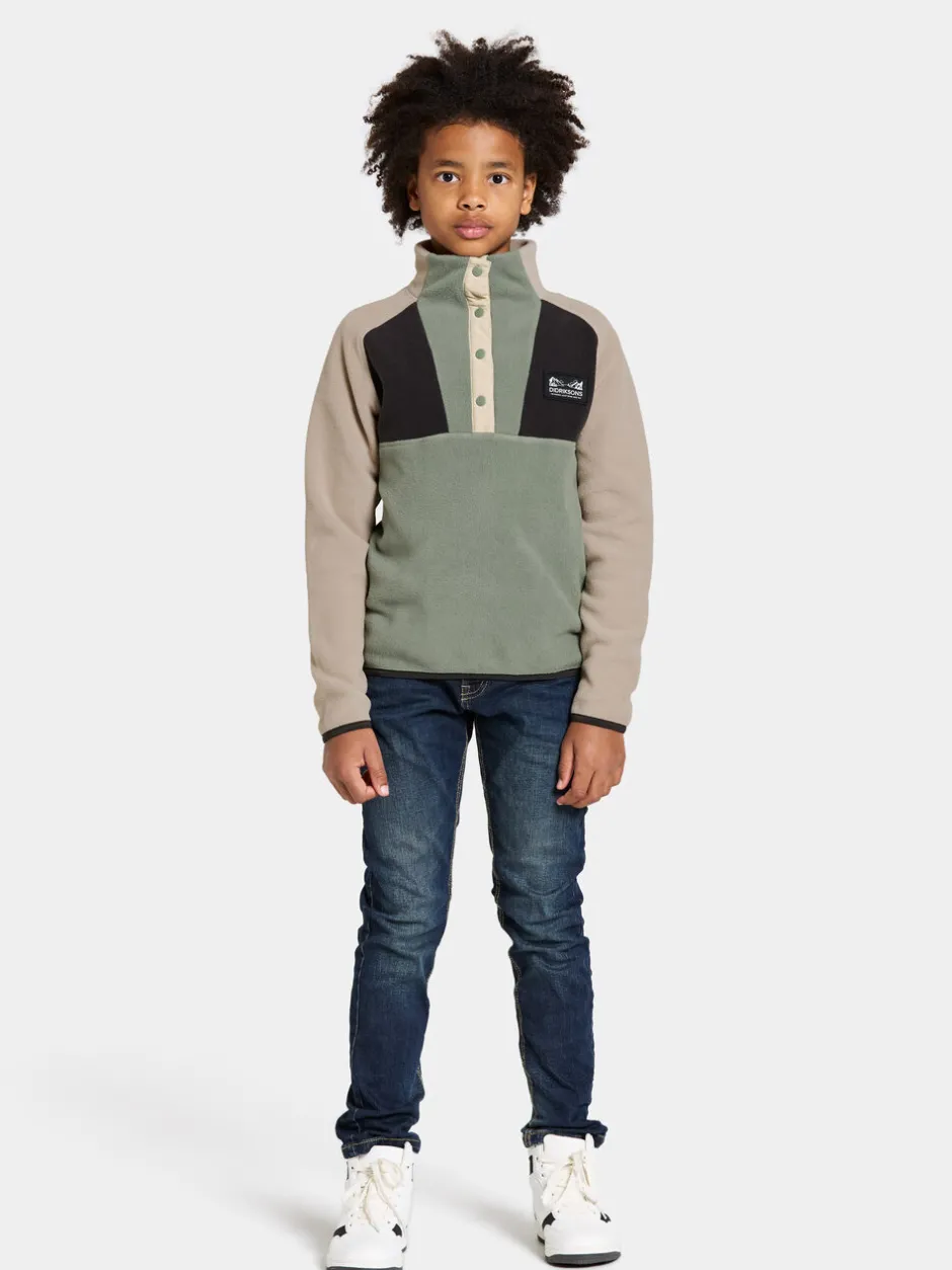 Didriksons Yokto Kids' half button- Fleecepaidat & Välikerrokset|Fleecetakit & Fleecepaidat